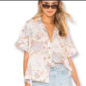 Free People Love letters button down top